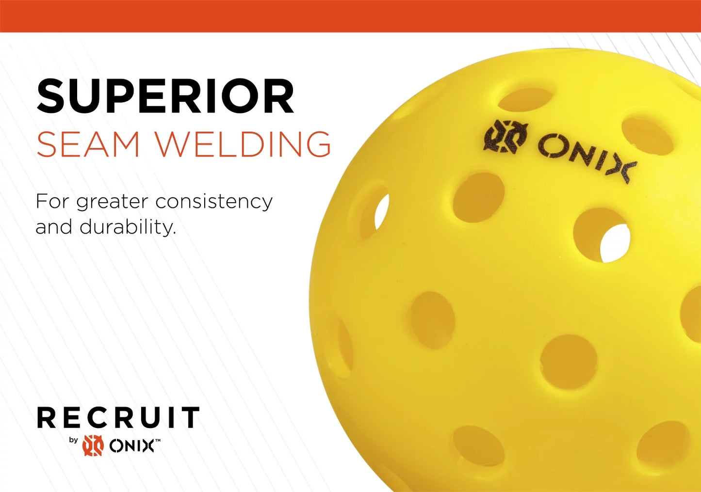 Recruit by Pickleball Pure Outdoor Balls (Yellow, 3-Pack), 2.5 Lb