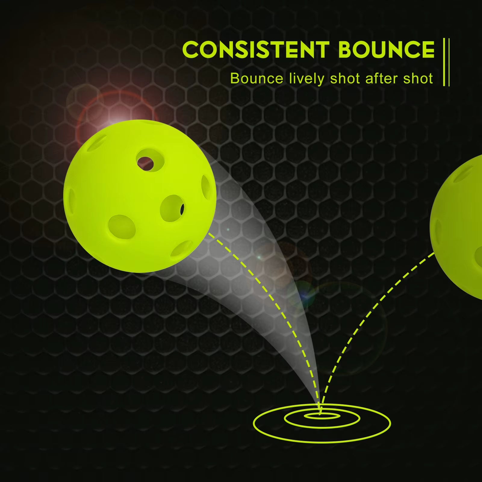 High-Quality Indoor Pickleball Balls - Available in 6 or 12 Packs, 26 Holes, Made from Durable PP Material