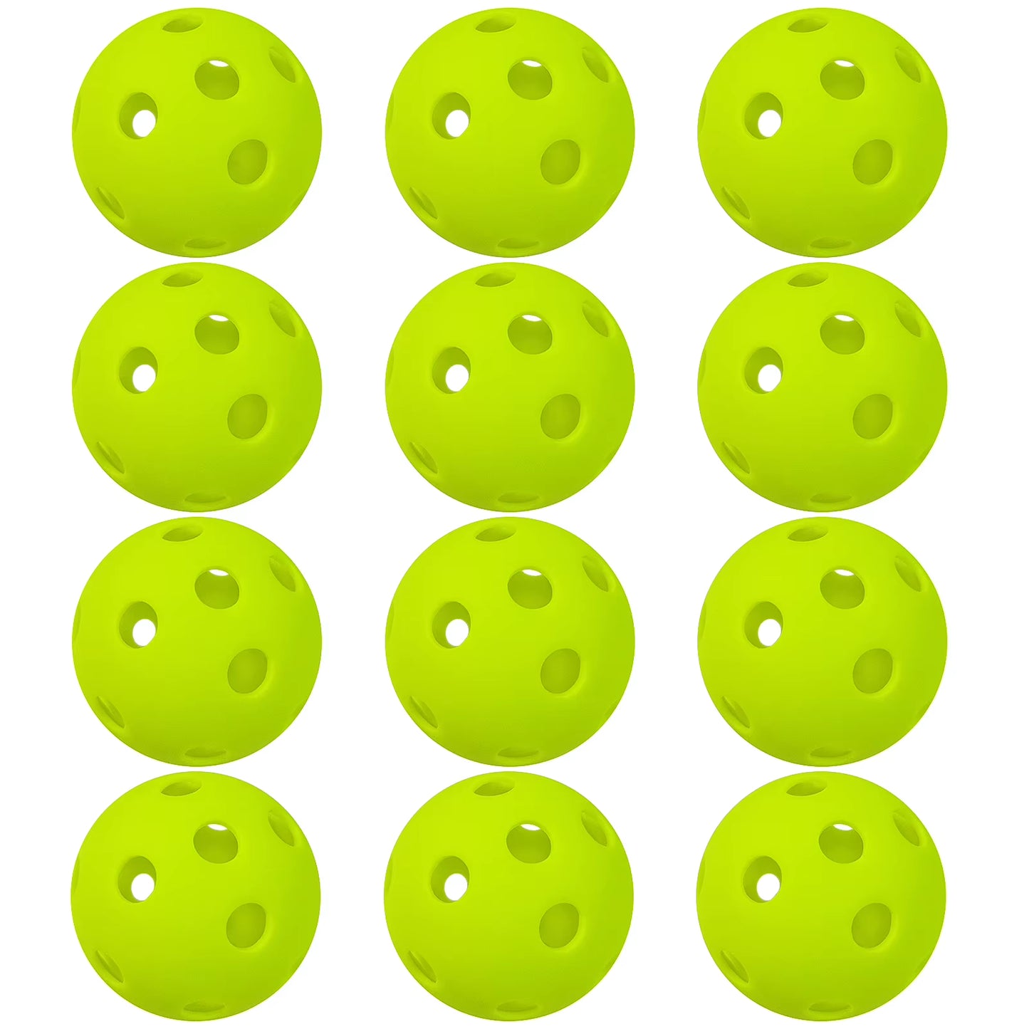 High-Quality Indoor Pickleball Balls - Available in 6 or 12 Packs, 26 Holes, Made from Durable PP Material