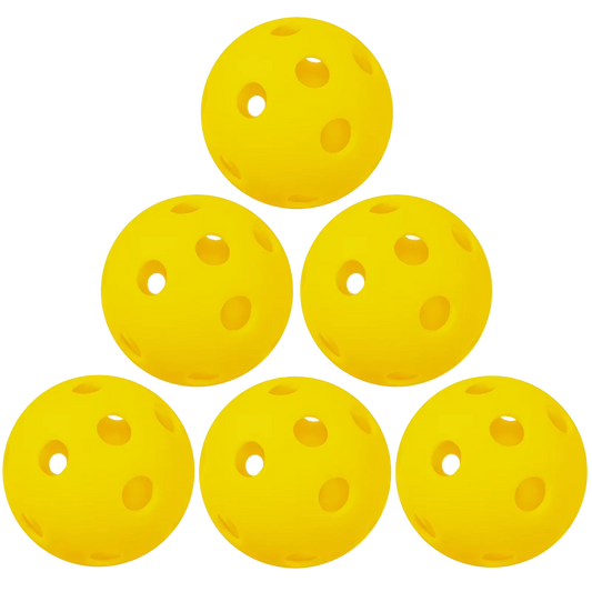 High-Quality Indoor Pickleball Balls - Available in 6 or 12 Packs, 26 Holes, Made from Durable PP Material