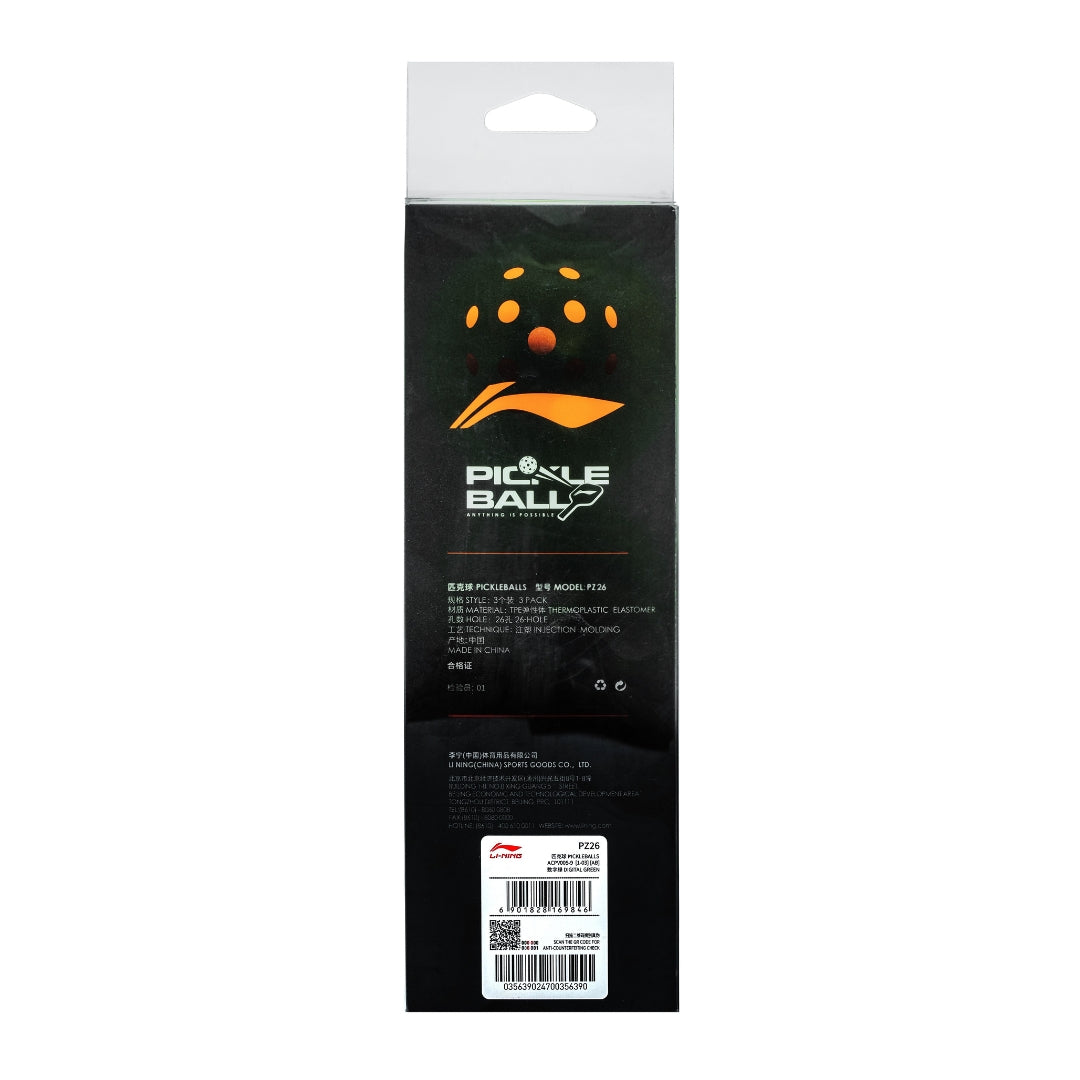 Li-Ning PZ26 Indoor Pickleballs (3-Pack)