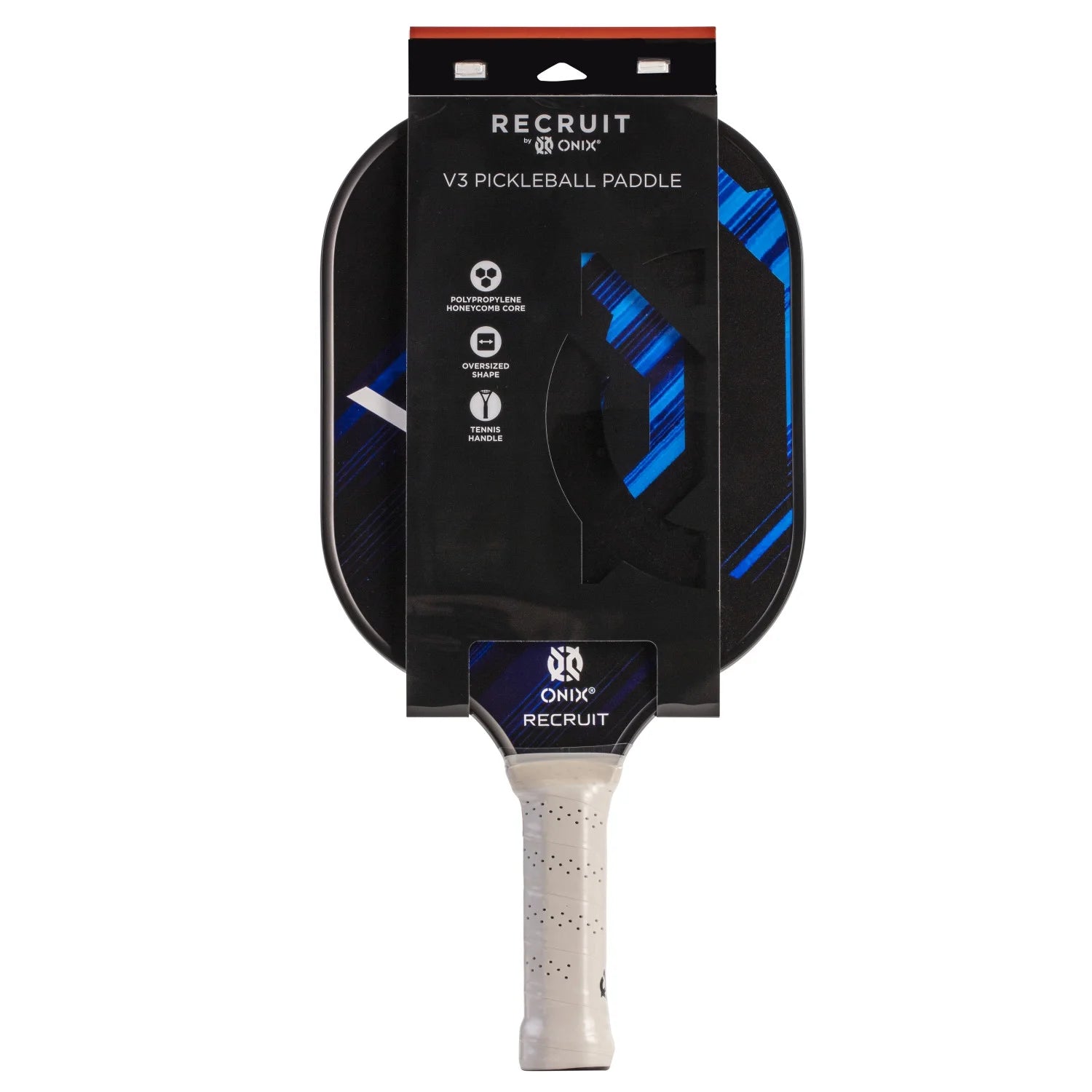 Recruit by  Pickleball V3 Paddle for All Ages and Skill Levels , Blue, Medium Weight