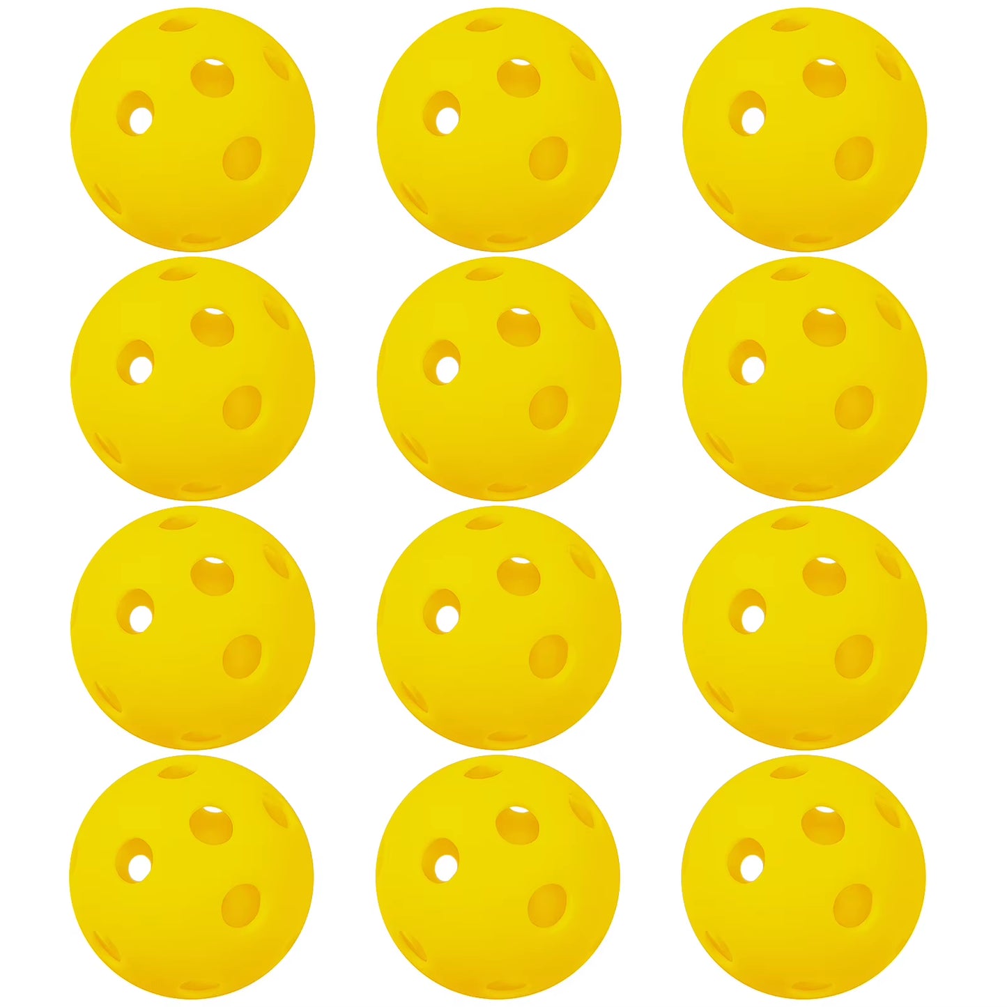 High-Quality Indoor Pickleball Balls - Available in 6 or 12 Packs, 26 Holes, Made from Durable PP Material